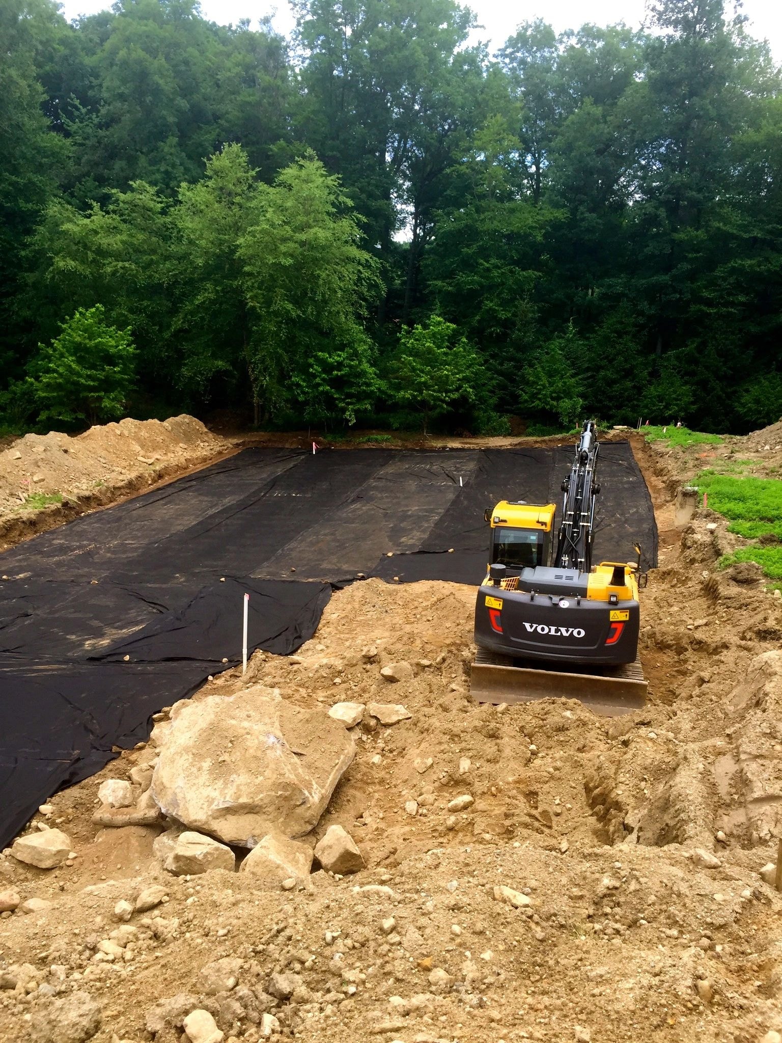 Excavator site preparation